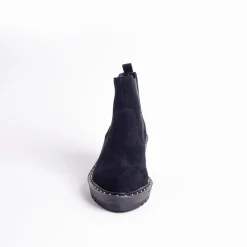 Cecelia New York-Gemma Slip On Low Wedge Boot All Black
