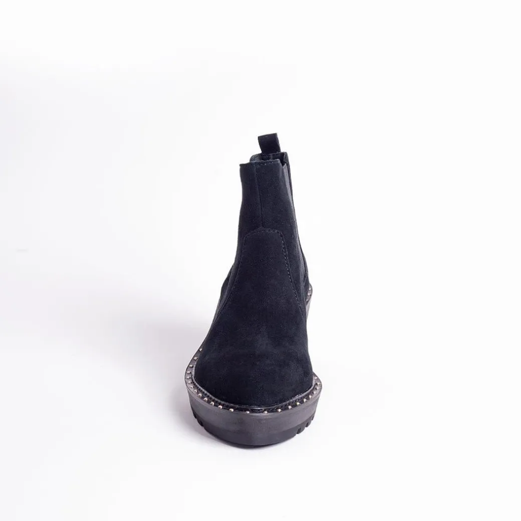 Cecelia New York-Gemma Slip On Low Wedge Boot All Black