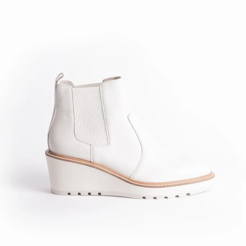 Cecelia New York-Gemma Slip On Low Wedge Boot Alabaster