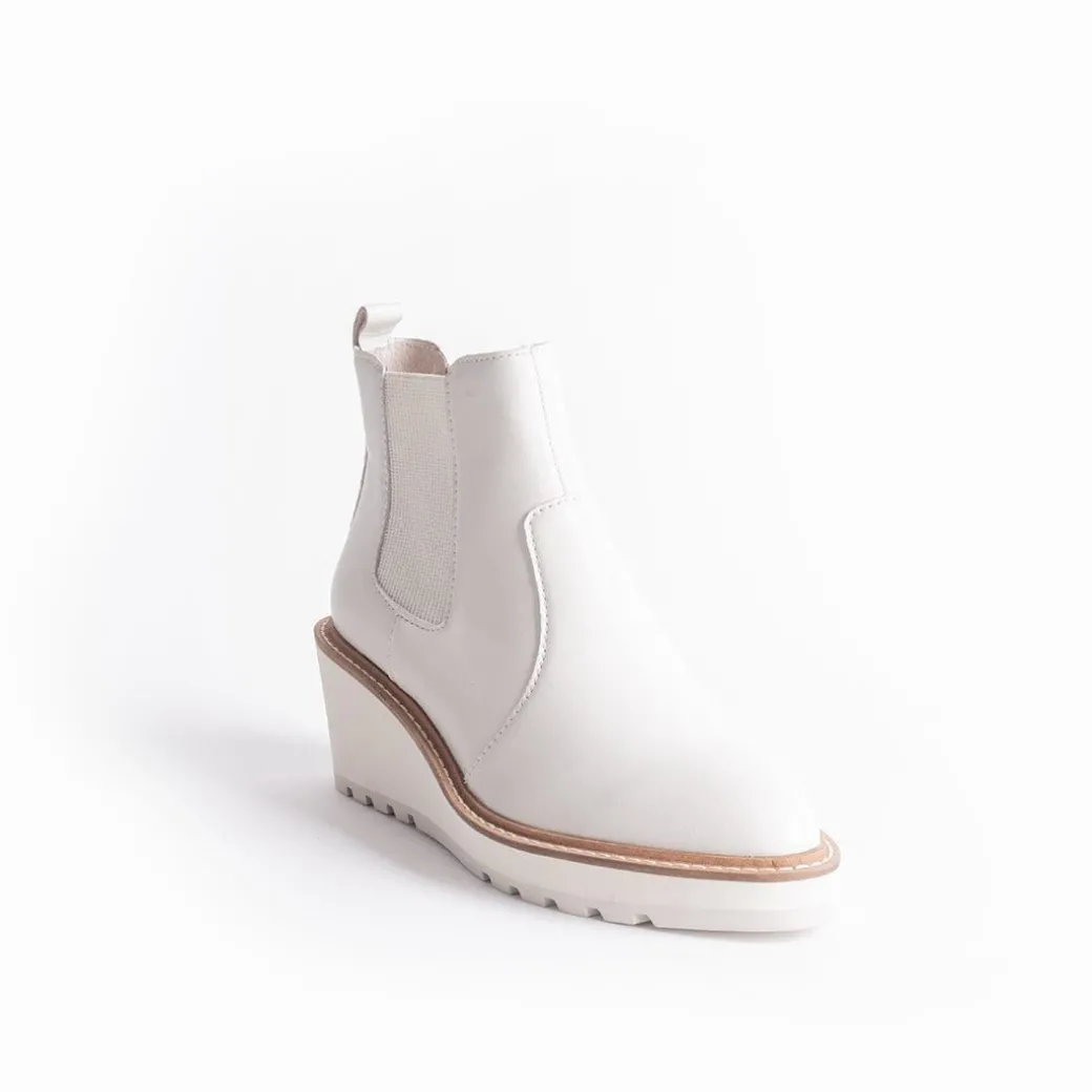 Cecelia New York-Gemma Slip On Low Wedge Boot Alabaster