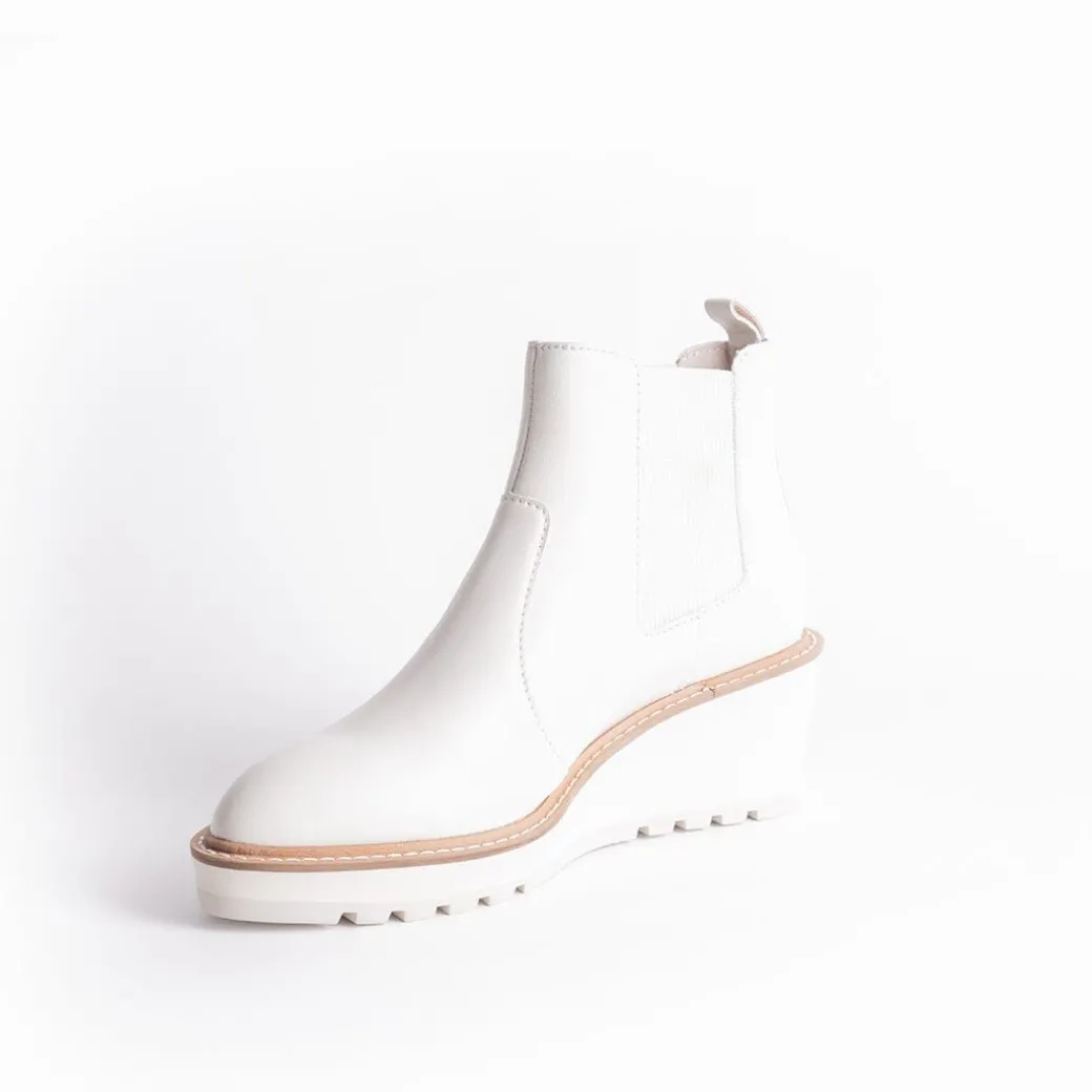 Cecelia New York-Gemma Slip On Low Wedge Boot Alabaster