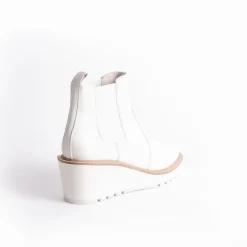 Cecelia New York-Gemma Slip On Low Wedge Boot Alabaster
